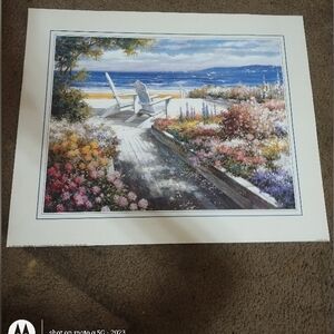 Serene Seaside Garden Art Print